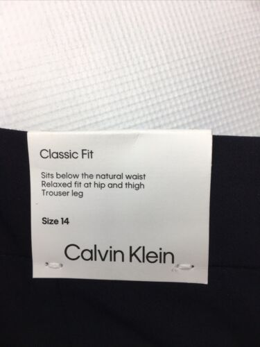 Calvin Klein Straight-Leg Classic Business Casual Pants for Women Navy Size 14