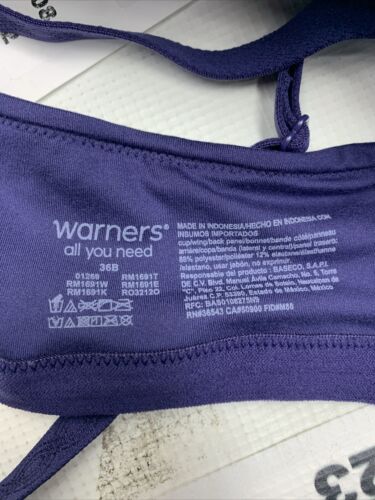 Warner's Women's Cloud 9 Super Soft Wireless Lightly Lined Comfort Bra Size 36B