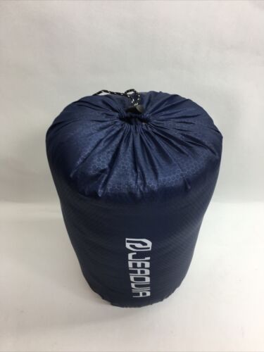 Jeaouia Sleeping Bag Navy Blue Anti tearing Polyester 3 Seasons Camping Hiking