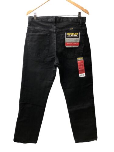 Men's Rustler by Wrangler Classic Regular Fit Straight Leg Jeans 32x30 Black