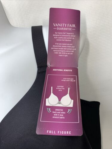 Vanity Fair Women's Beauty Back Smoother Full Figure Wirefree Bra 71380 Sz 44DD