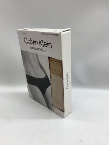 Calvin Klein Women Invisibles Seamless Hipster Underwear Size Small Beige 5 Pack