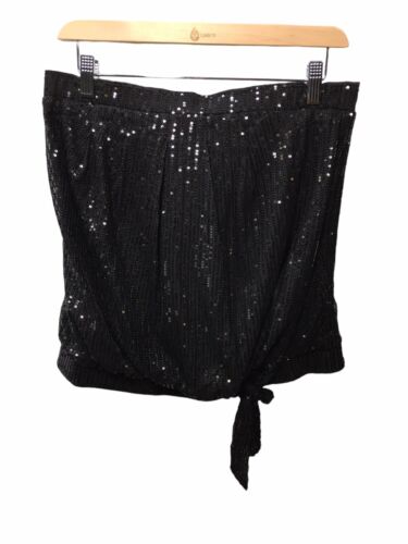 Grace Karin Women's Black Sparkly Sequin Sleeveless Size Medium Blouse for Party