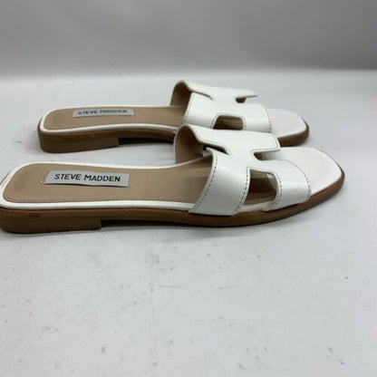 Steve Madden Haydn Women's Leather Sandals White US Women’s Size 6.5 Open Toe