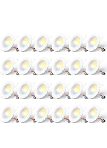 Amico 5/6 inch 5CCT LED Recessed Lighting, Dimmable, 12.5W=100W, 950L - 24 Pack