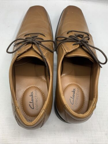 Men's Clarks, Tilden Walk Oxford Shoe 26130095 Dark Tan Leather Size 13M Lace-up