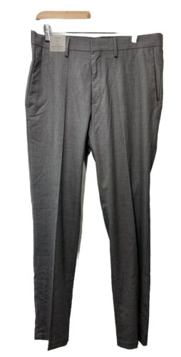 Kenneth Cole Men's Tech Pants Slim Fit Soft Comfort Stretch Gray Size 34Wx32L