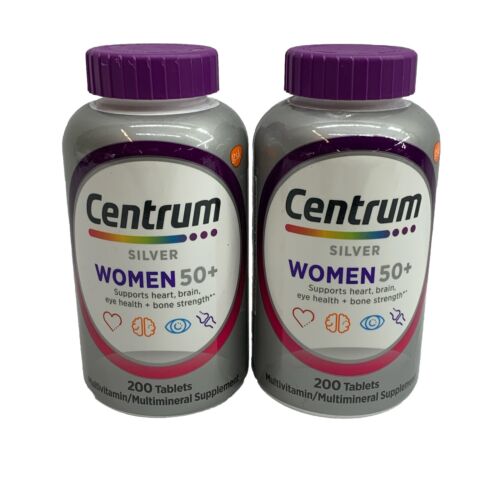 Centrum Silver Women 50+ Multi Vitamins/Multimineral Supp 200 Tablets - LOT OF 2