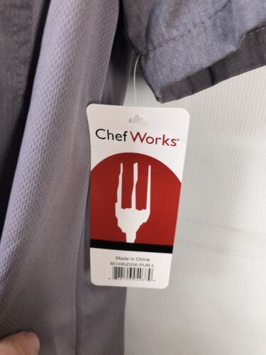 Chef Works Women's Springfield Chef Coat Purple Shirt Short Sleeve Size Large