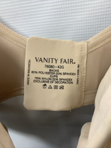 Vanity Fair Beauty Back Smoothing Full Figure Minimizer Bra 76080 Beige Size 42G