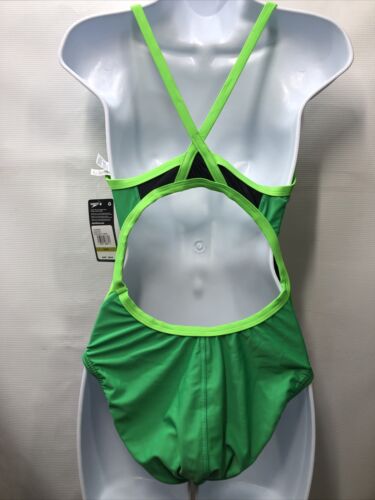 Speedo Women's Swimsuit 1 Piece Prolt Flyback Solid Adult Sz 14/40 Bright Green