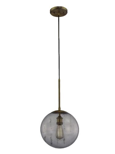 12" Clear Globe Pendant Aged Brass 1003 843 529 12"Wx21.5"H HD-1612AGB Decoratio