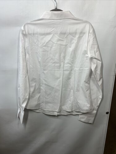 Calvin Klein Women's Long Sleeve Wrinkle Free Button Up Blouse Size 12 White