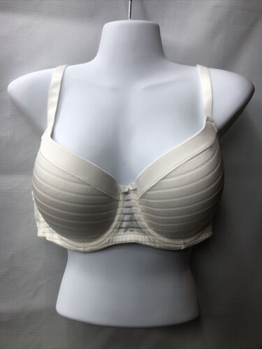 Dorina Carmen Light Padded Soft Silk Demi Bra Blue Charcoal/white Size 36DD 2pk