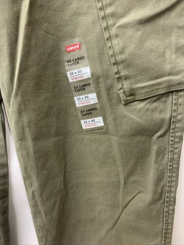 Levi's Mens Xx Taper Long Cargo Pants Olive Night Green Size 33x30 Relaxed Jean