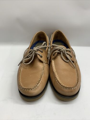 Sperry Top Sider Loafer Sahara 2-Eye Boat Shoes Tan Leather 0777894 Mens Sz 9M