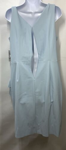 Alex Evenings Women's Slimming Short Ruched Dress with Ruffle Size 14 Light Blue