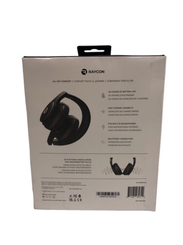 Raycon RBH820-BlK H20 Wireless Noise-Cancelling Over-the-Ear Headphones - Black