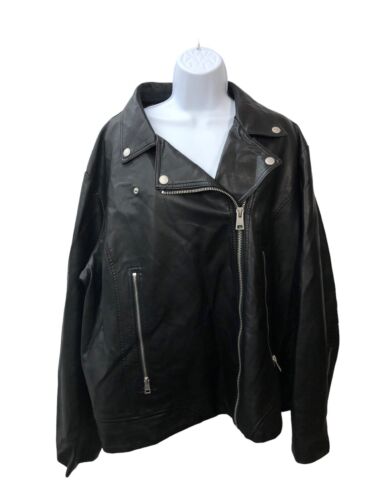 Levi's Ladies' Faux Leather Motorcycle Bike Jacket Black Long Sleeve Size 3XL