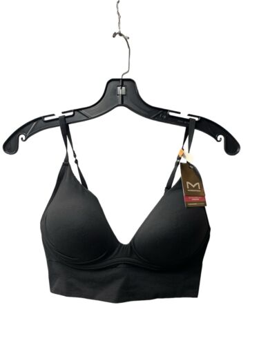 Maidenform Women's Sz Sm Seamless Lift Convertble Wire Free Bralette Bra Black