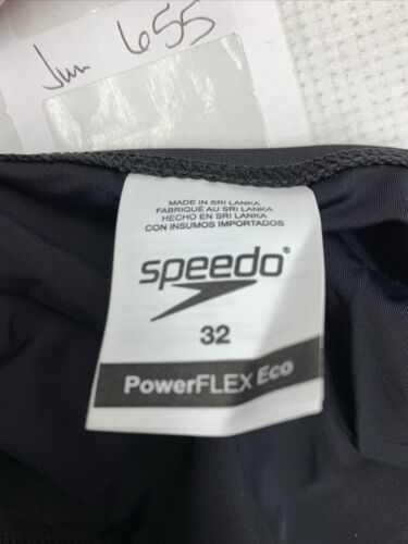 Speedo 274842 Men's Swimsuit Brief PowerFlex Eco Solid Adult Black 32 Underwear