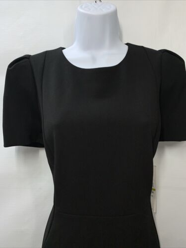 Calvin Klein Women's Tulip Sleeved Seamed Sheath Dress CD9C19JL Size 14 Black