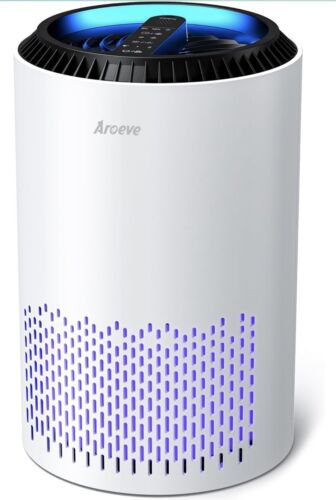 Aroeve True Hepa Portable Air Purifier MK01 White For Smoke Pollen Dander Hair