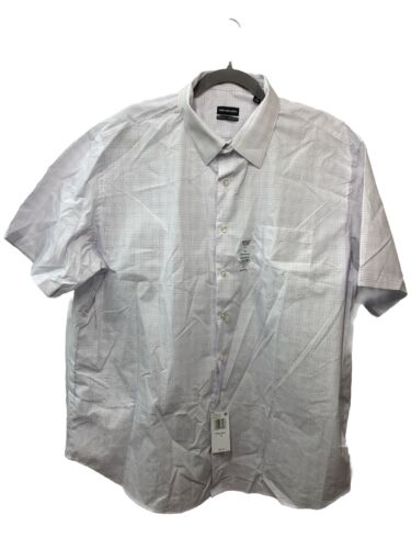 Van Heusen Men's Short Sleeve Dress Shirt Regular Fit Poplin Solid Size 18 White