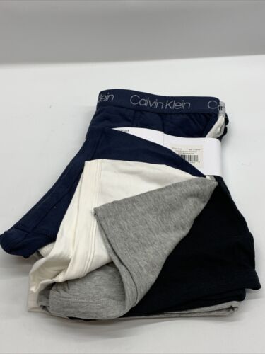 Calvin Klein Boys Cotton Boxer Briefs Black White & Grey Size L (12-14) - 4 Pack