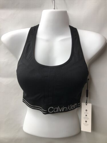 Calvin Klein 247697 Womens Medium Impact Sport Bra Black Size Medium PFYT3271