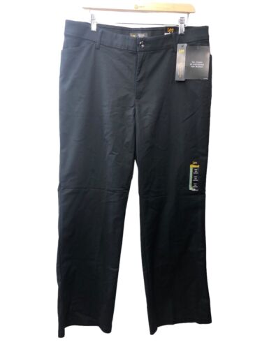 Lee Flex Motion Mid Rise Regular Fit Trouser Black Size 16 Medium Womens Pants