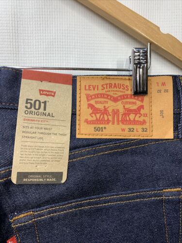 Levi's Men's 501 Original Shrink To Fit Jeans Straight Leg Button Fly Size 32x32