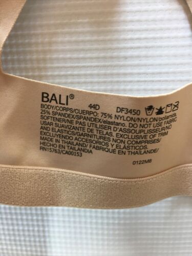 Bali One Smooth Underwire Bra U Posture Boost 44D EverSmooth Back DF3450 Beige