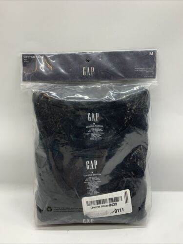 GAP Classic Cotton Crew Jersey Shirts Size Medium Black Short Sleeve - 3 Pack