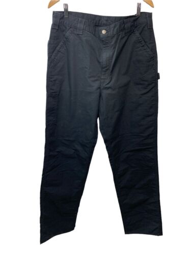 Carhartt Men's Canvas Work Dungaree Black Pants BN0151-M Size 36x36 Loose Fit