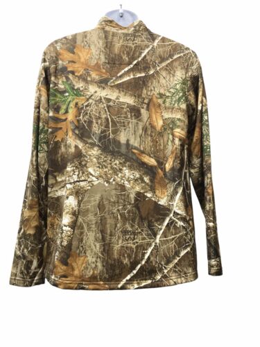 HOT SHOT Men's Camo 1/4 Zip Hunting Performance Shirt Long Sleeve Size Medium