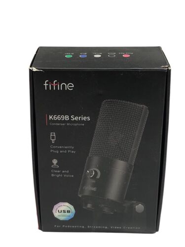 FiFine K669B USB Podcast Condenser Microphone Recording On Laptop PC Rose Red