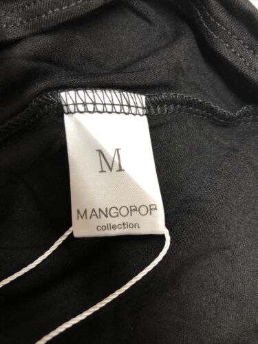 Mangopop Collection Women's Bodysuit Top Shirt Long Sleeve Black M 80E3434U