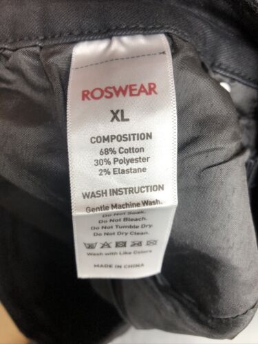 Roswear Womens Denim Black Stretch Jeans Straight Size XL Long Pants with Pocket