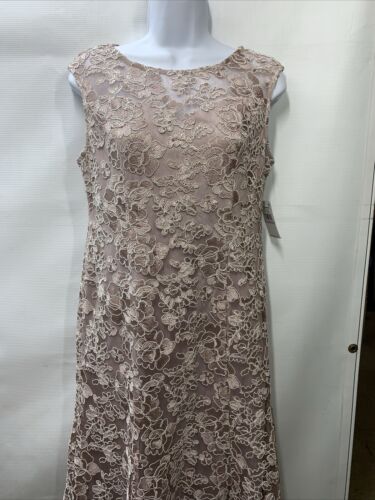 Alex Evenings Women's Long Fit Sleeveless Flare Dress Rose Lace lace Size 6P