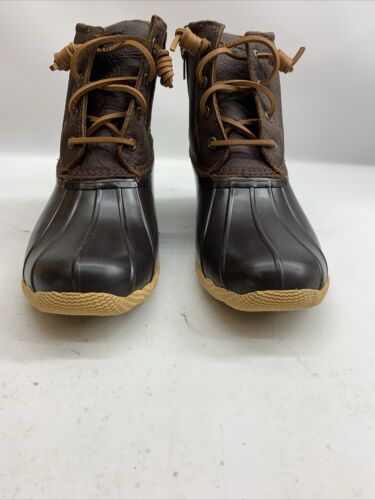 Women's Sperry Top-Sider Saltwater Duck Ankle Boots in Brown STS91176 Size 8