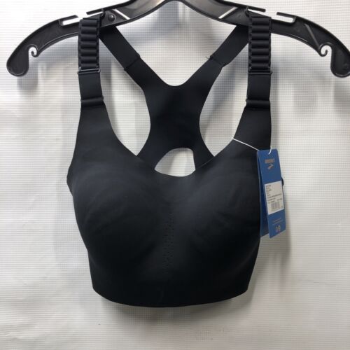 Brooks Racerback 2.0 Sports Bra Womens Support Run Bra Wire Free Black Size 34DD