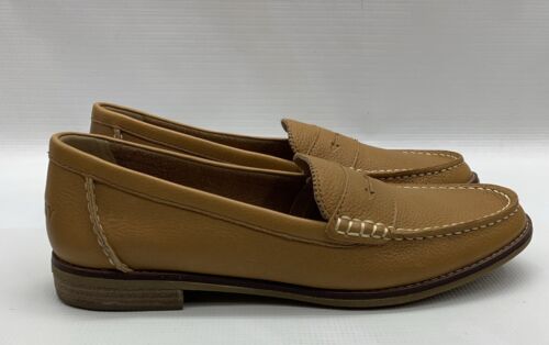 SPERRY Women's Seaport Penny Copper Leather Loafers 10 M Slip-on Shoes Brown