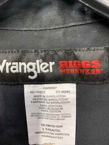 Wrangler Riggs Men's Big Logger Twill Long Sleeve Workshirt Black Large Tall