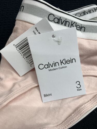 CALVIN KLEIN Girls Large Bikini Modern Cotton Underwear Pink White Gray - 3 Pack