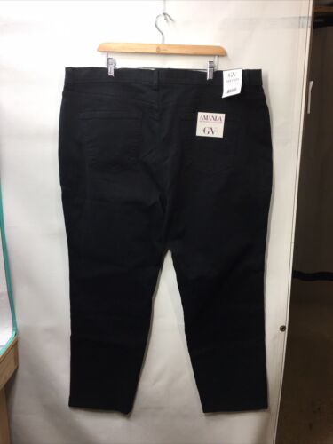 GLORIA VANDERBILT Ladies AMANDA Black Jeans Size 22W Classic Fit Tapered Pants