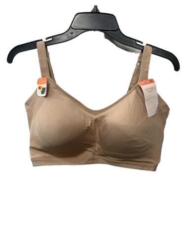 Warner's Women 3XL No Side Effects Underarm Smoothing Comfort Wireless Bra Beige