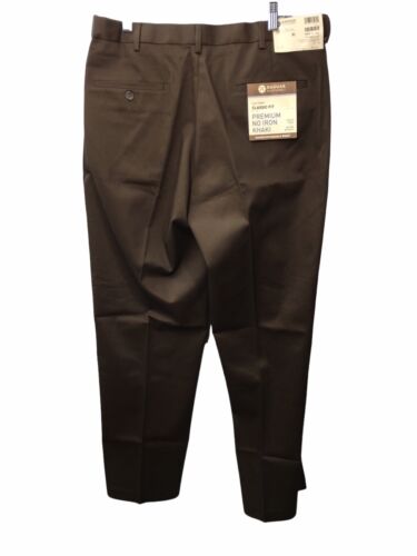 Men's Haggar 34x29 Classic Fit Stretch Pants Fabric Brown Premium No Iron Khaki