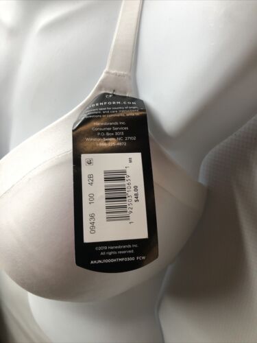 Maidenform Comfort Devotion Extra Coverage T-Shirt Bra White Underwire Size 42B