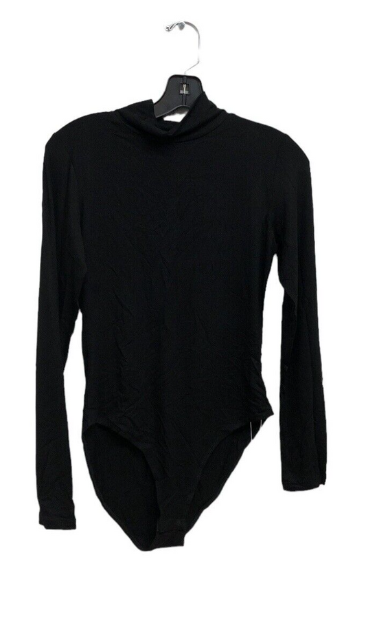 Mangopop Collection Women's Bodysuit Top Shirt Long Sleeve Black M 80E3434U